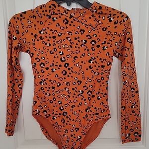 Leopard Print Girls Bathing Suit